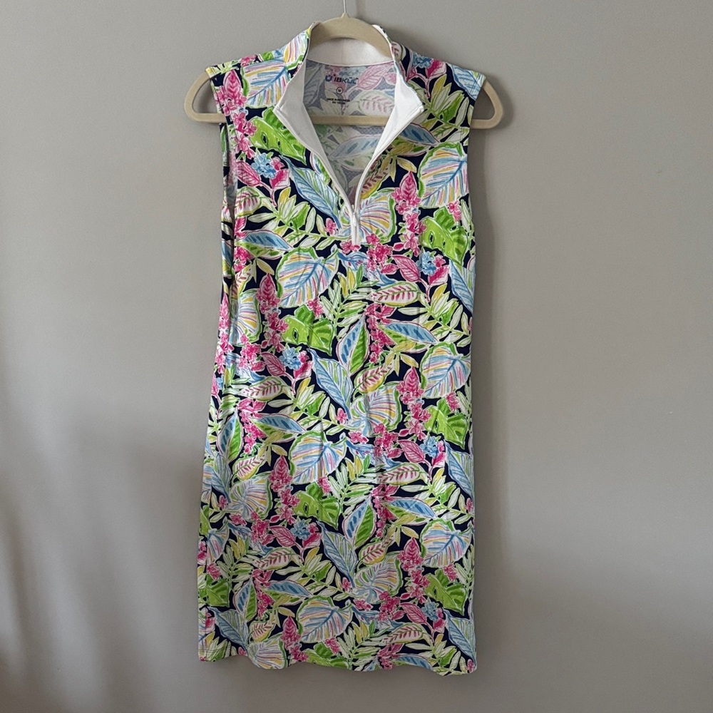 IBKUL Floral Print Midi Dress - Pink, Green, Blue